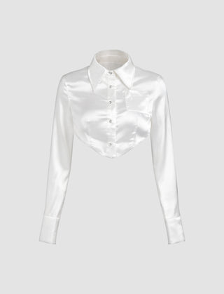 Pearl White Short Blouse