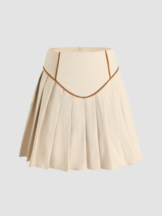 Pleated Zip Up Mini Skirt