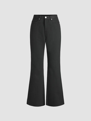 Mid Rise Casual Flared Jeans