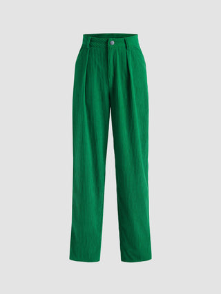 Retro Green Solid Trousers