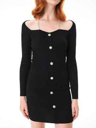 Knit Black Mini Dress