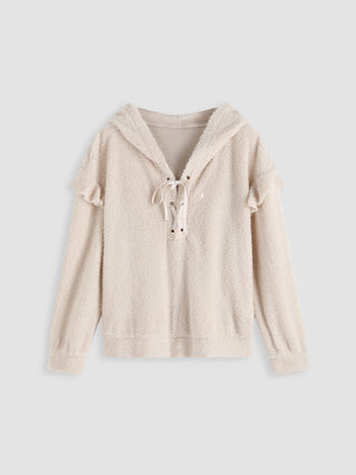 Ivory Soft Ruffle Hoodie