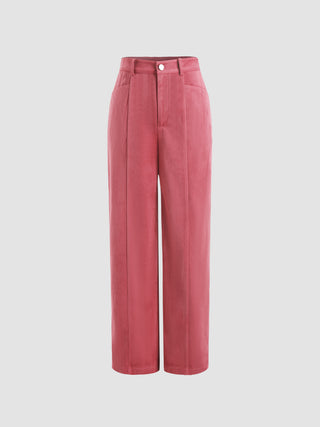 Pink Corduroy Stitching Pants