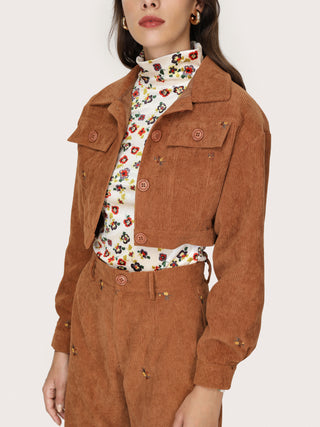 Modern Woman Corduroy Button Up Jacket