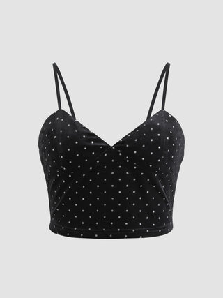 Polka Dot Velvet Tank Top