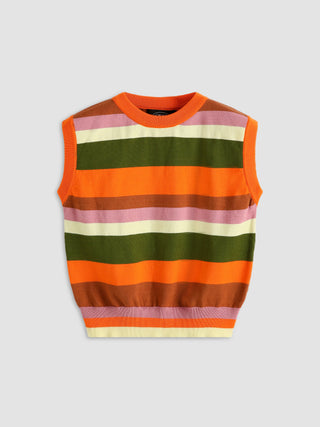 Rainbow Striped Knit Vest