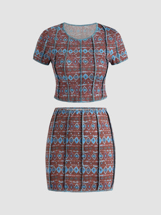 Mysterious Eyes Top & Skirt Set