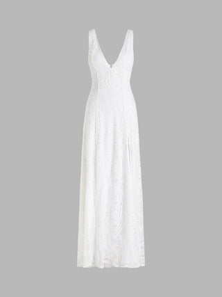 Night To Remember White Formal Maxi Dress