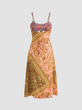 Paisley Print Midi Dress