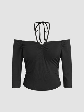 Off-Shoulder Halter Top
