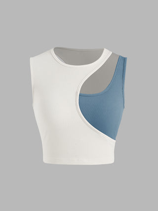 Patchy Rib Cut Out Crop Top