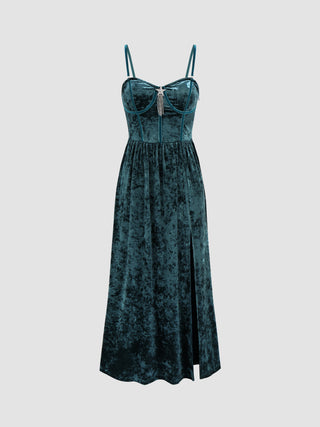 Rhinestone Corset Maxi Dress