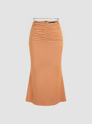Rhinestone Chain Mermaid Midi Skirt