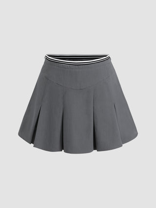 On-Schedule Pleated Mini Skort Curve & Plus