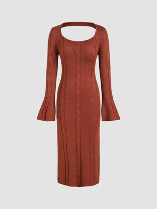 Knit Cherry Bomb Long Sleeve Midi Dress