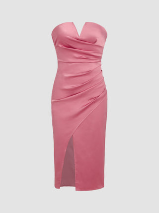 Pink Petal Strapless Maxi Dress