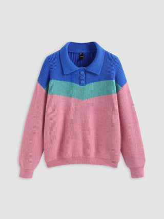 Patchy Polo Knitted Sweater