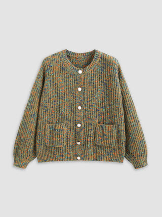 Jersey V-neck Knit Cardigan Curve & Plus