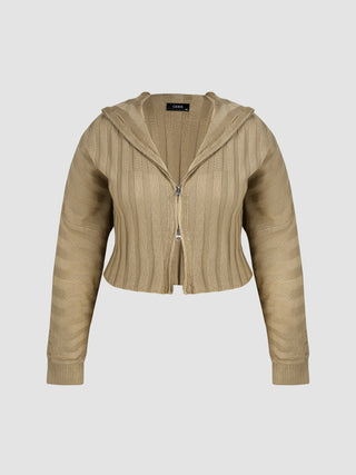 Jersey Collar Knitted Cardigan Curve & Plus