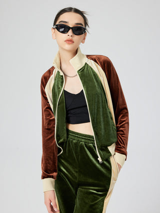 Patchy Velvet Collar Jacket