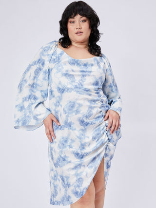 Rose Ruched Asymmetrical Tie Dress Curve & Plus