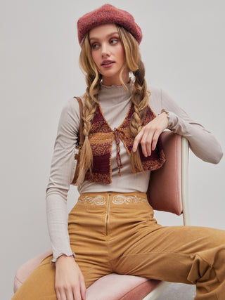 Retro Striped Knit Tank Top