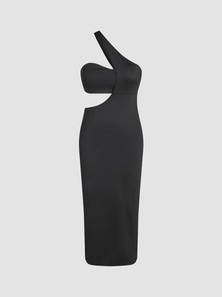 One Shoulder Cut Out Maxi Dress