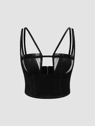 Jersey Patchy Cami Crop Top