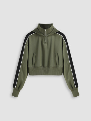 Patchy Zip Up Pocket Hoodie