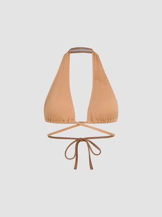 Rib Halter Tie Back Bikini Top