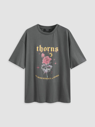 Jersey Flower Graphic Short Sleeve Tee