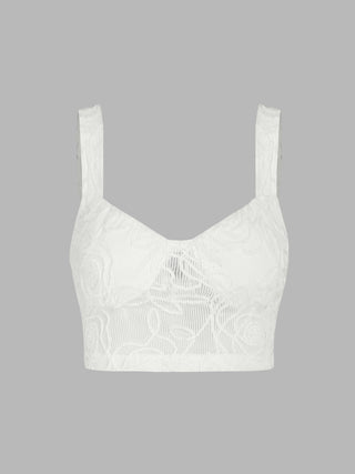 Mesh Texture Cami Crop Top