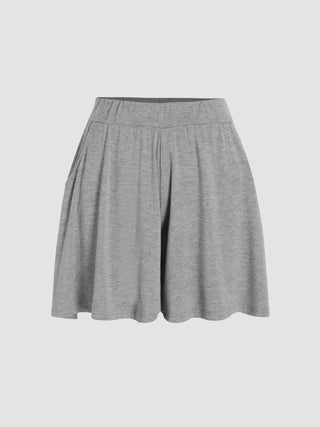 Jersey Solid High Waist Shorts