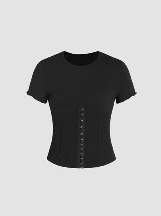 Jersey Buckle Up Corset Top