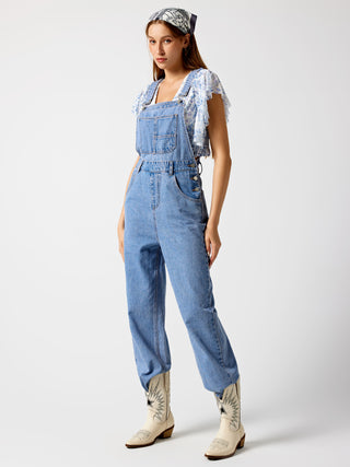 Pocket Buckle Denim Jumpsuit