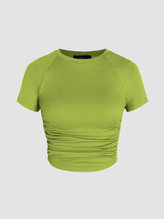 Jersey Ruched Crop Tee