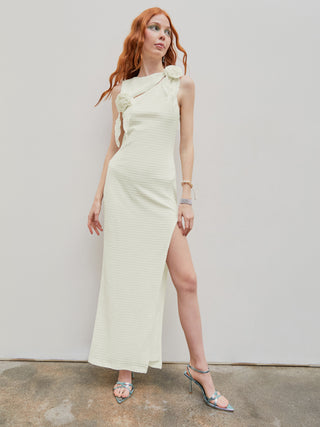 Rosette Split Cut Out Midi Dress