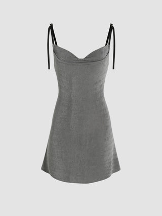 Knit Cowl Neck Mini Dress