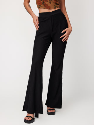 Knit High Waist Flared Trousers