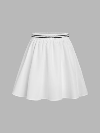 High Waist Solid Ruffle Mini Skirt