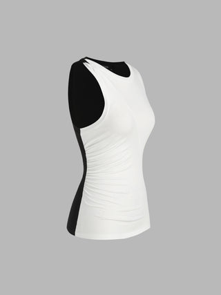 Patchwork Ruched Tank Top