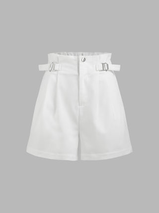 Pleated Buckle Shorts