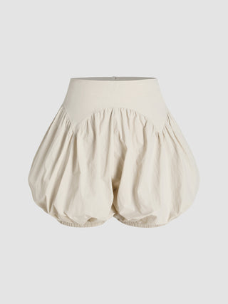 High Waist Ruched Parachute Shorts