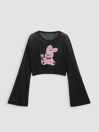 Rabbit Knitted Long Sleeve Top
