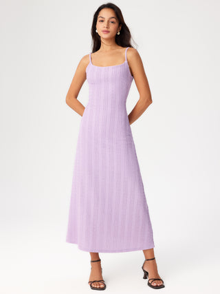 Knit Fabric Square Neck Cami Maxi Dress