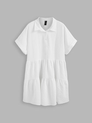 Jacquard Collar Floral Mini Dress