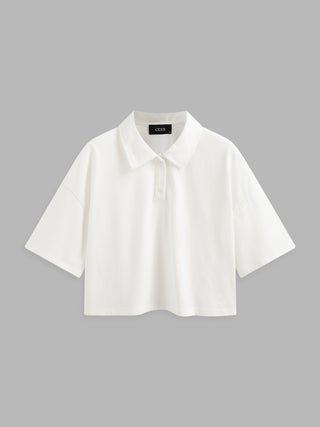 Polo Solid Crop Top