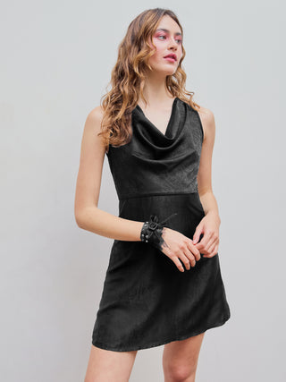 Jacquard Ruffle Ruched Mini Dress
