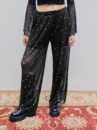 Mesh Star Wide Leg Trousers