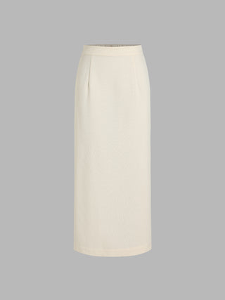 Mid Waist Solid Split Maxi Skirt